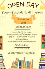 Locandina open day scuola secondaria 14 dicembre